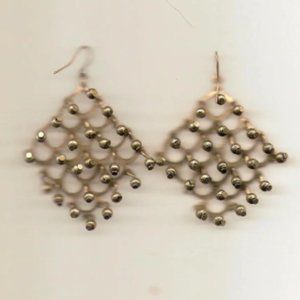 Brass Dangle Ball Drop Earrings